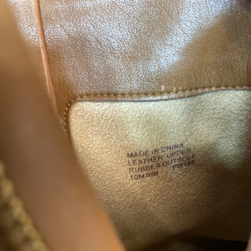 Michael Kors Womens 10M Ankle Boots Leather MK Buckle Brown Logo Booties